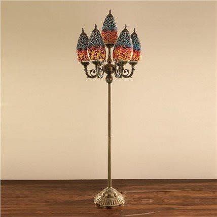 Marocká mozaiková 7 svetielková stojaca lampa